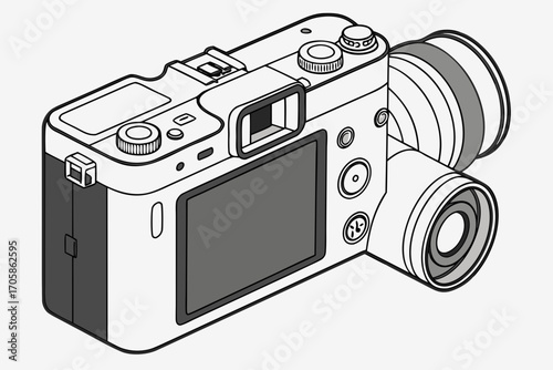 digital camera on white background