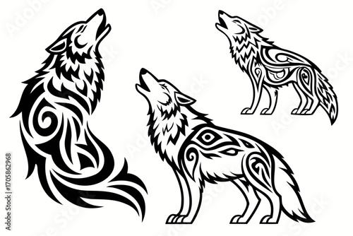 wolf tribal tattoo