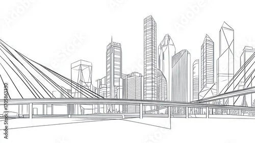 Obraz Urban architectural design sketch