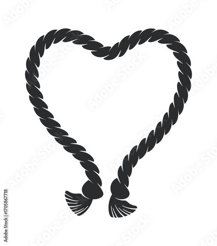 Rope frame romantic heart shape