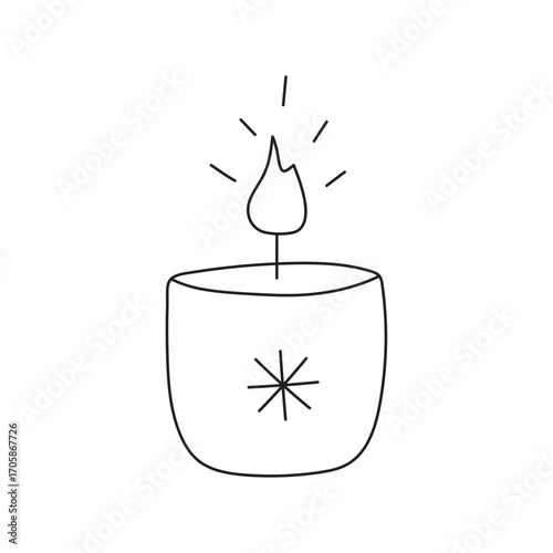 Candle with snowflake illustration