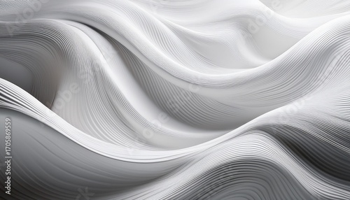 Wallpaper Mural Abstract White Waves Create A Smooth Flowing Texture Emphasizing Depth And Movement Torontodigital.ca