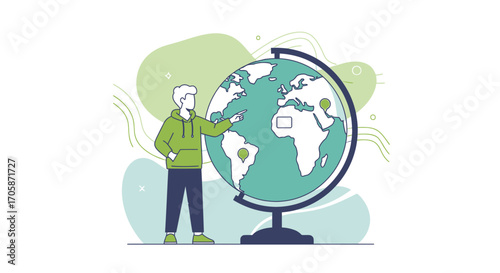 Conceptual Illustration Of Global Exploration And International Communication Worldwide
