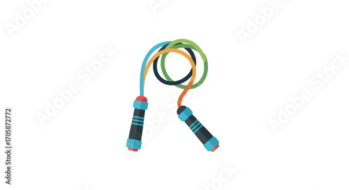 Colorful Multi-Strand Jump Rope with Ergonomic Handles.