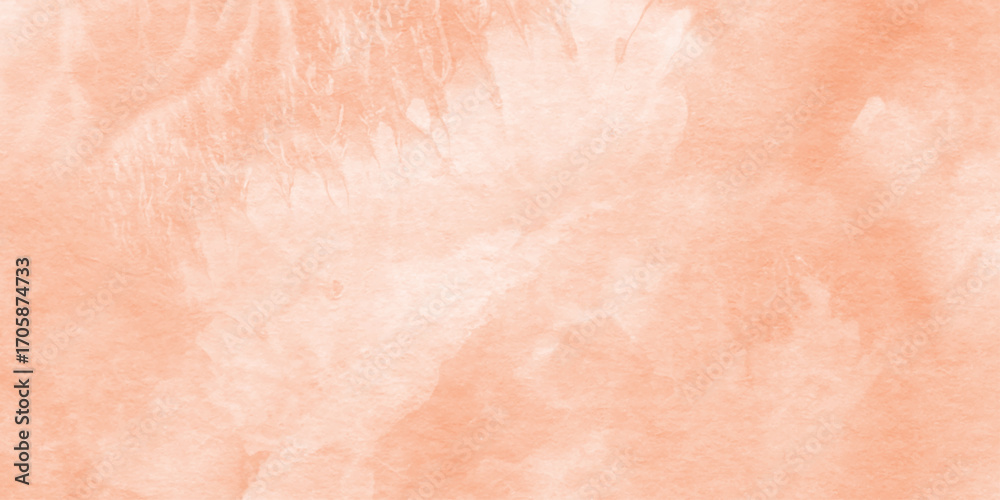 Fototapeta premium orange watercolor wash texture background, geometric rumpled triangular low poly style graphic background, soft textured on wet white paper orange watercolor.