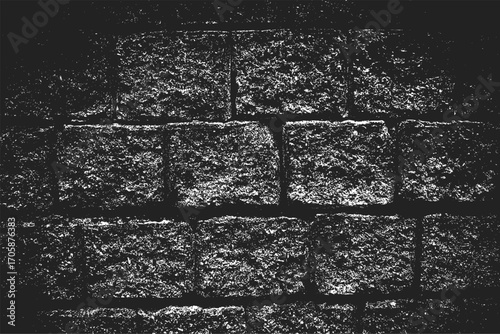 Dark Grunge Stone Wall Texture, Vintage Concrete Brick Texture, Distressed Industrial Background, Weathered Rough Surface Pattern