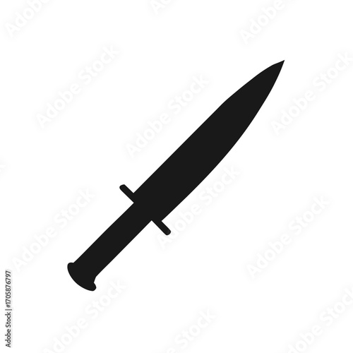 Silhouette of a sharp dagger with a hilt