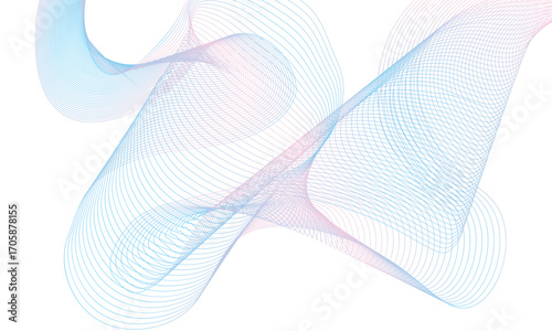 Abstract colorfull wave element for design. Digital frequency track equalizer. Stylized line art background.Vector illustration.Wave with lines created using blend tool.Curved wavy line, smooth stripe