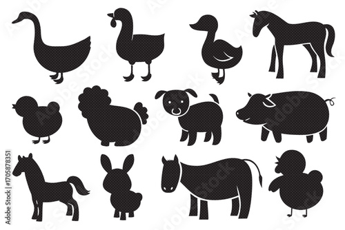 Farm animal icon set in vector format