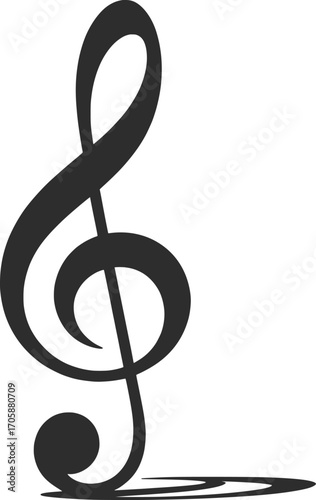 Treble Clef Music Symbol Vector, Musical Notation and Melody Illustration.