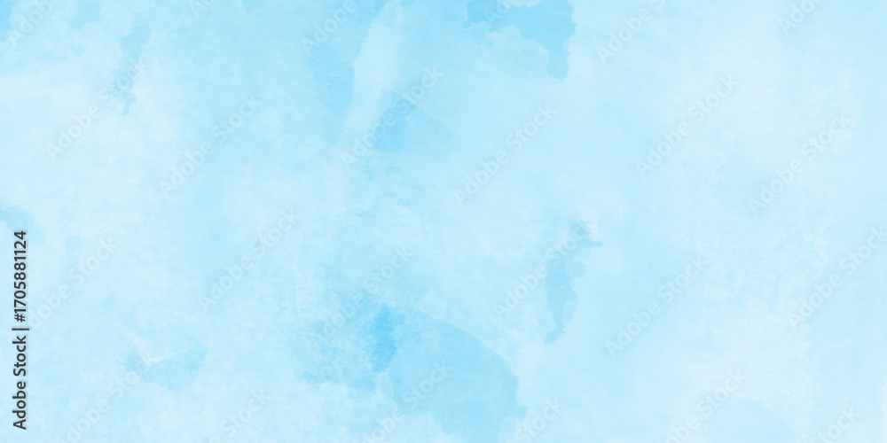Obraz premium watercolor painting of a bright blue sky above a landscape of soft, soft texture blue watercolor wash element, turquoise color handmade illustration, blue water splash isolated, contemporary artisti 