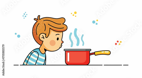 Curious Young Chef: Exploring The Aroma And Savoring The Flavor Of A Delicious Dish