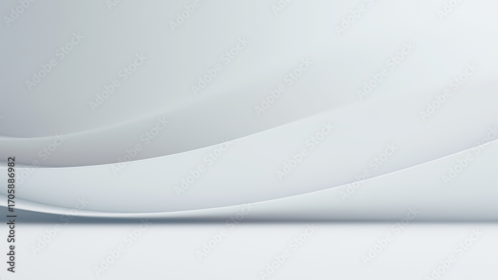 Obraz premium Minimalistic White Paper Background With Soft Curves and Lines