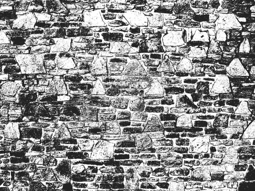 Grunge Stone Wall Texture, Old Aged Rock Wall Background, Distressed Monochrome Brick Pattern, Vintage Concrete Masonry Backdrop