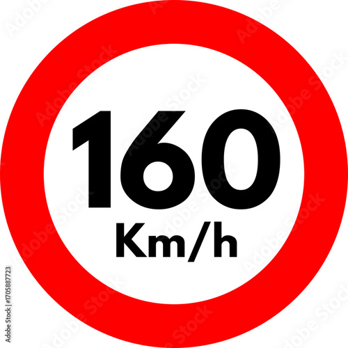 Speed Limit 160 km Sign
