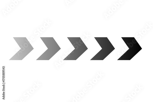 Gradient Arrows from Light to Dark Representing Process and Progress