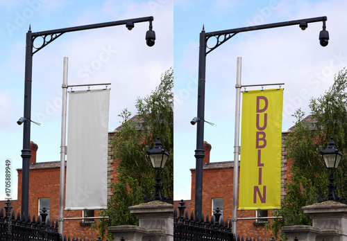 Fly banner mockup in Dublin, Ireland.