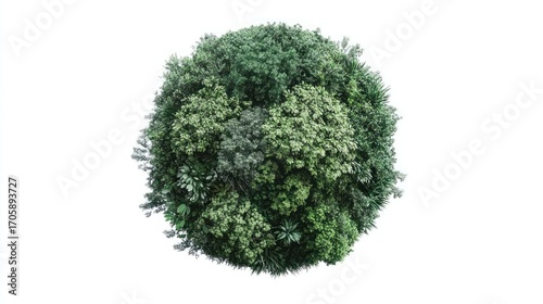 Earth globe lush foliage