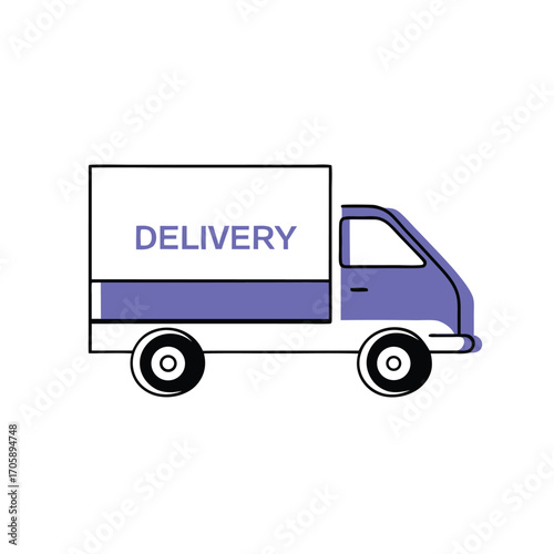 Vector art of delivery truck with the word delivery on the side