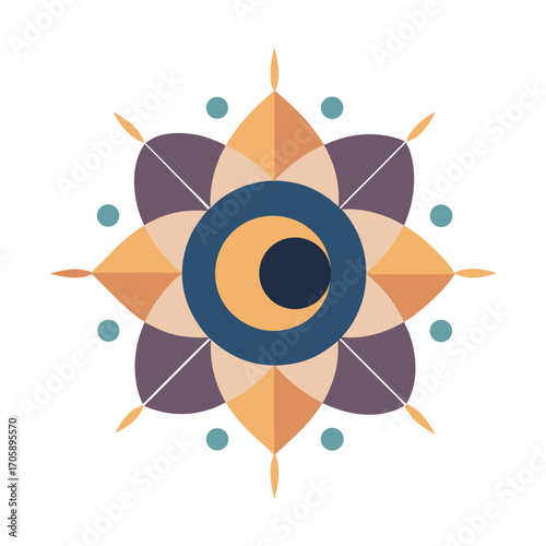 Mandala With Sun And Moon Balance Pattern