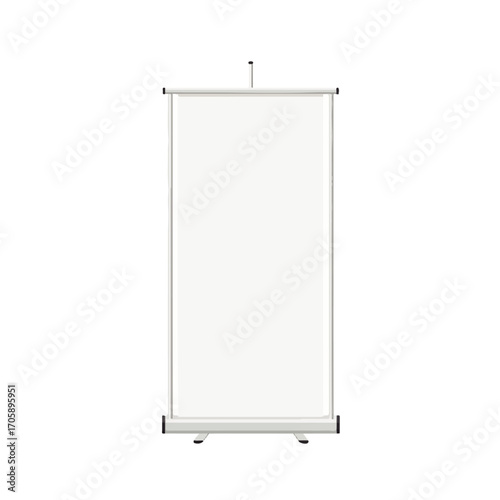 Blank retractable banner stand, ready for display, advertising, presentation.