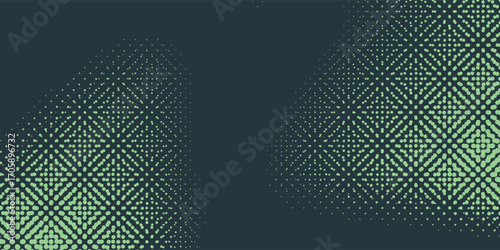 Modern Rounded Dashes Halftone Pattern Vector Diagonal Frame Vivid Turquoise Abstract Background. Half Tone Tilted Structure Minimalism Graphic Eye-Catching Wallpaper.Eps 10