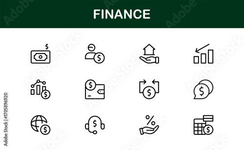 Economy and Trade Essentials – Professional Line Icon Set Featuring Minimal, Modern, Editable Outline Graphics for Financial and Global Business Themes