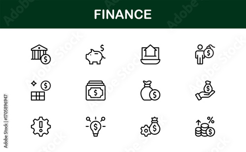 Economy and Trade Essentials – Professional Line Icon Set Featuring Minimal, Modern, Editable Outline Graphics for Financial and Global Business Themes