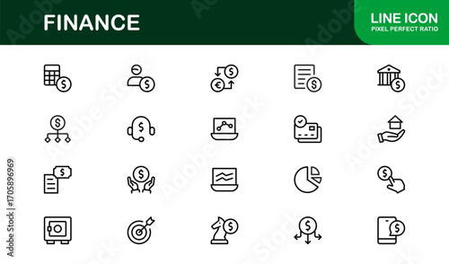 Economy and Trade Essentials – Professional Line Icon Set Featuring Minimal, Modern, Editable Outline Graphics for Financial and Global Business Themes