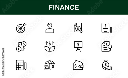 Economy and Trade Essentials – Professional Line Icon Set Featuring Minimal, Modern, Editable Outline Graphics for Financial and Global Business Themes