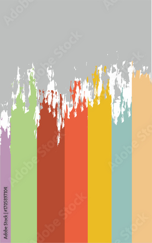 Abstract stripes colorfull Ripped dusty Untidy style on grey background 