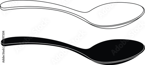 Spoon vector illustration kitchen utensil flatware design set