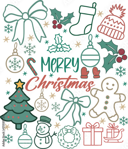 Merry Christmas Procreate Stamps T shirt Design