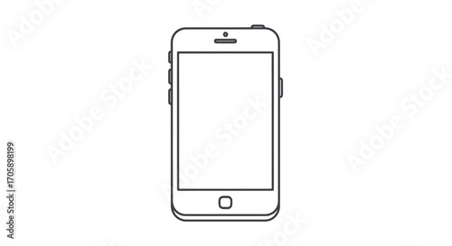 Simple Line Drawing of a Smartphone.