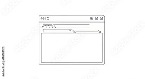 Simple Line Drawing of a Computer Application Window.
