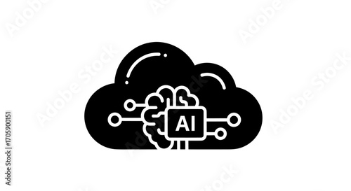 Cloud-Based Artificial Intelligence Symbol.