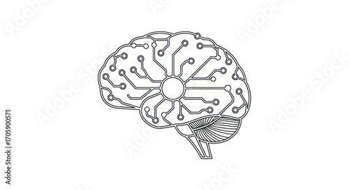 Circuit Board Brain: Human Brain with Integrated Technology Design.