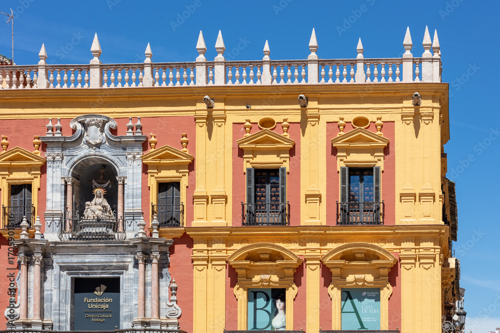 Fototapeta premium Malaga, Andalusia, Spain. 4 September 2025. Historic residential buildings