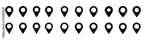 Location Pin Icon Set Vector Collection
