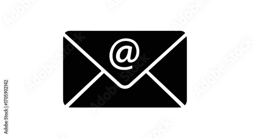 Free Download Black Email Envelope Icon with White At Symbol. - GFXLoad