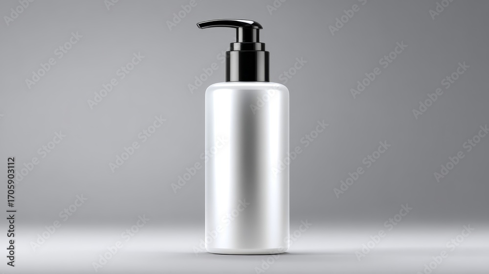 Obraz premium Luxury cosmetic pump bottle display minimalist studio mock-up container beauty concept elegant environment