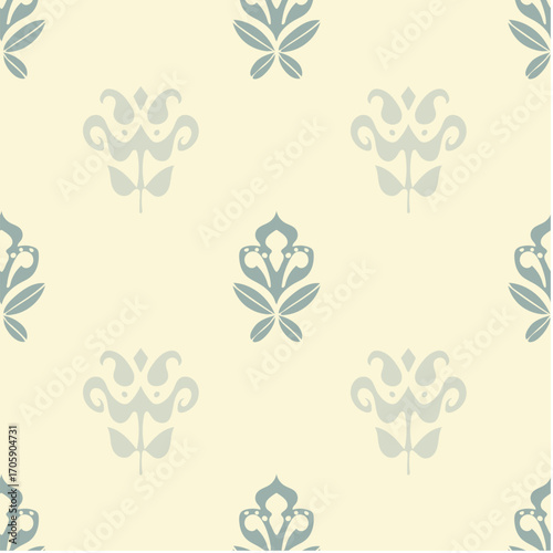 seamless pattern background with plant and flower theme