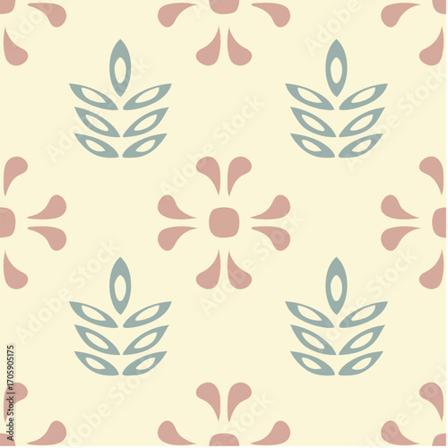 seamless pattern background with plant and flower theme