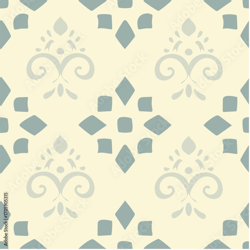 seamless pattern background with plant and flower theme