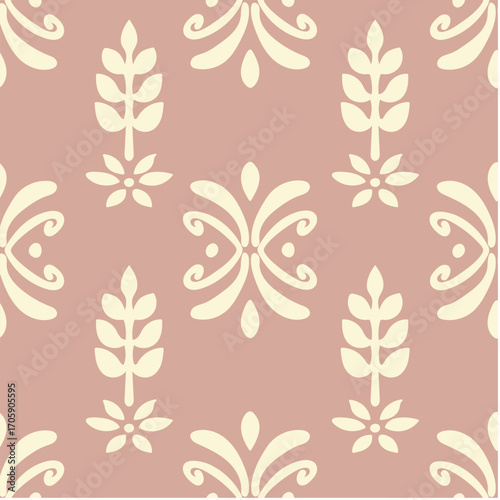 seamless pattern background with plant and flower theme