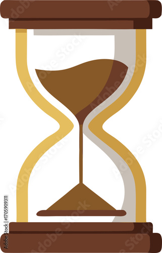 Vector illustration of a retro hourglass with sand, a concept of time, business, and deadlines