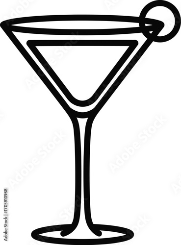 Elegant martini glass with olive garnish, a symbol of sophisticated celebration and fine dining.
