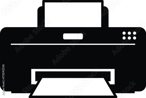 Scalable vector icon of a printer for printing documents and office use