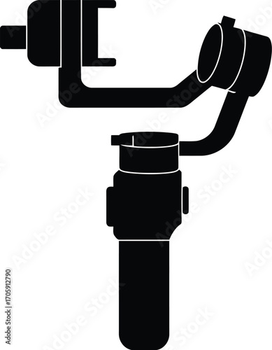 Vector illustration of a professional gimbal stabilizer for smooth camera movement