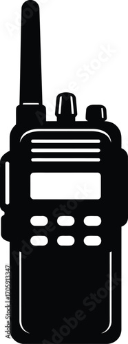 Vector illustration of a portable two-way radio communicator for communication